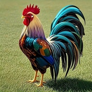 1pc/2pcs 2D Flat Boho Style Rooster Garden Stake, Acrylic Rooster Decor With Basket, Outdoor Lawn &