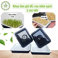Convenient clean bean sprout and sprout making tray at home with 3 parts