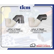 [TKM] UPVC P TRAP / S TRAP DN110MM UPVC PIPE & FITTINGS CONNECTION / WC SQUATTING PAN TRAP S P Trap 