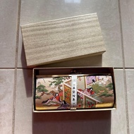 Heian Emaki Long Wallet with Kiss Lock, Japanese Pattern, Box