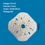 หลอดไฟ LED 4000K สีขาวอบอุ่น2ชิ้น12V 24V แหล่งกำเนิดไฟกลมบอร์ดหลอด
