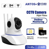 ANTOS CCTV Camera V380 1080p HD Wireless CCTV Surveillance Camera Wifi 3 Antenna IP CCTV Camera