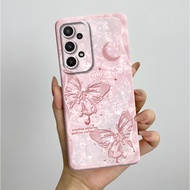 Samsung Galaxy A23 5G ฝาหลัง TPU เนื้อนิ่มด้านกันกระแทกลายดอกไม้ลายผีเสื้อเคสโทรศัพท์สวยงามสำหรับ A2