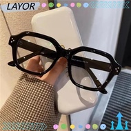 LAYORSG Large Frame Eyeglasses, Square Oversized Anti Blue Light Glasses, Trendy Computer Glasses Cl