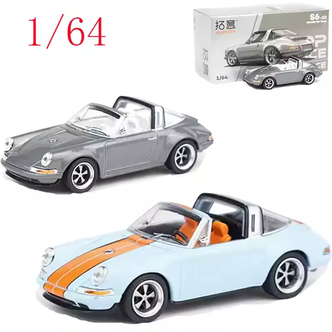 Diecast‌ 1:64 Scale PopRace Singer 964 Targa Alloy Car Model Toys for Boys Gift