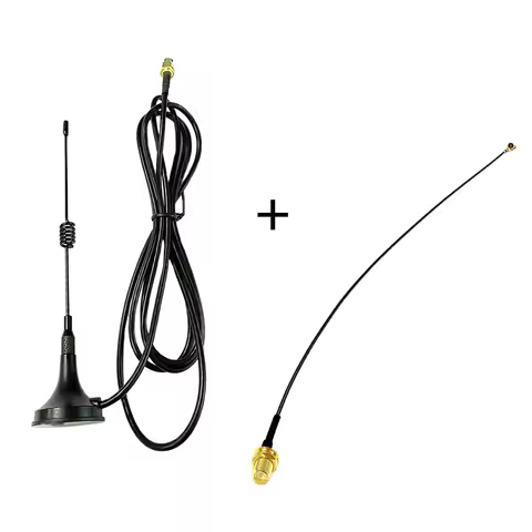 433Mhz Radio Antenna 3dbi Magnetic Base Extension Cable 1.5m RP SMA Male + U.FL Switch RP-SMA Female