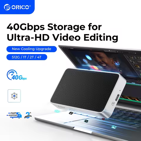ORICO 40Gbps USB4 Portable NVMe 40Gbps Ultra Fast External SSD Drive PCIe4.0 NVME Up to 3800MB/s Com