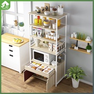 Kitchen rack floor multilayer storage rack microwave oven oven