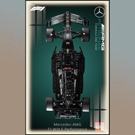 With Benz f1 Building Block Wall Hanging Display Frame Car Wall Photo Frame Sports Car Wall Painting
