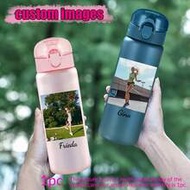 1pc Customized Sports Water Bottle, Customizable Photo And Text, Leak-Proof Plastic Water Bottle, 78