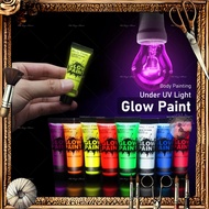 UV Glow Body Paint face paint Neon Fluorescent Colors Safe Easy to Clean Long-Lasting Glows Under UV