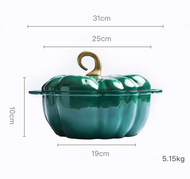 Pumpkin enamel pot 25cm, stew pot multi-function pot household cast iron enamel soup pot induction cooker general purpose 25cm Purple One