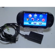 PlayStation PS Vita Wi-Fi Console Crystal Black PCH-1000 ZA01 with Charger