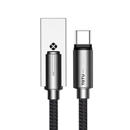 TOTU台灣官方 Type-C充電線傳輸線編織線 2.4A快充 強拉力 風火輪系列 黑色