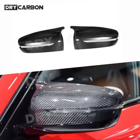 Dry Carbon Fiber Car Rearview Mirror Caps For BMW M5 F90 M8 F91 F92 F93 2018-2023 LHD Body Kits Mirr