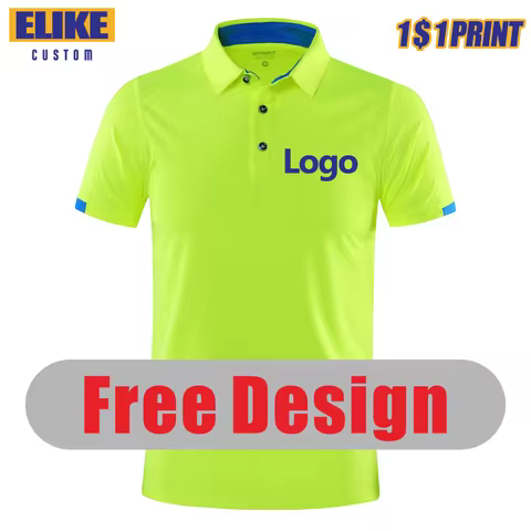 Elike Quick-Drying Breathable Sports Polo Shirt Custom Logo Print Embroidery Design Company Group Br