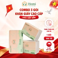 [COMBO 3 PACK OF 300 SHEETS] Combo of 3 Packs of HOMI Paper 300 Sheets - 4 Layers Convenient, Soft, 