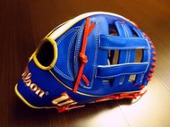 {圓圓小舖}全新美規日製Wilson A2K系列威爾森北美小牛皮外野井字擋手套MB50 MOOKIE BETTS道奇配色