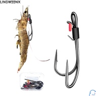 LINDW99NX 5pcs Live Shrimp Bait Hooks, Wide Gap Pickerel High-carbon Steel Fishhook, 2025 Soft Worm 