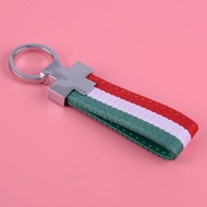 Italy Key Strap Keychain Key Ring PU Leather Italian Flag Fit for Alfa Romeo