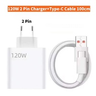 Ori Xiaomi 120W Fast Charger TurboCharge HyperCharge UK Adapter 6A Type-C Cable For Xiaomi 17 15 15T