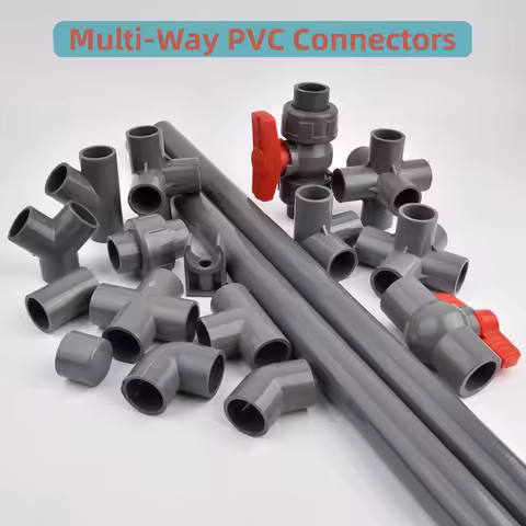 20~50mm Grey PVC Connectors Pvc Pipe Direct Elbow Tee Joint Three Dimensional 3-Ways 4-Ways 5-Ways 6
