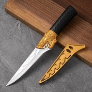 Dao Lọc Thịt Dao Thái Nhà Bếp Đa Năng Siêu Bén Cán Nhựa Vân Chìm Bọc Đầu Rồng Vàng Có Vỏ