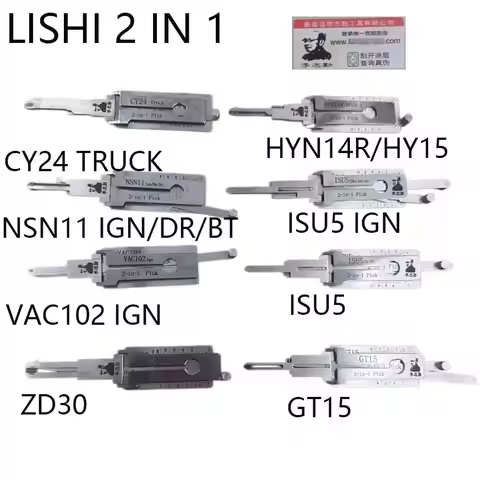 2026 LISHI 2-in-1 Locksmith Tool CY24-TRUCK CY24 B111 NSN11 IGN/DR/BT VAC102 in HYN14R ISU5 ISU5 DR/