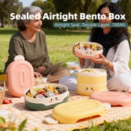 Bento Box Bekas Makanan Sealed Airtight 780ML Container Double Layer Food Storage PP