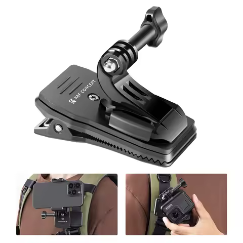 K&F CONCEPT 360° Rotation Backpack Strap Quick Clip Mount for Hero 13/12/11/10/9/8/7/6/5/4 Black DJI