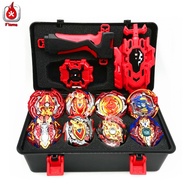 ℡8PCS Red Burst Beyblade Set with Launcher/Storage Box Toy Gift for Kidstoys