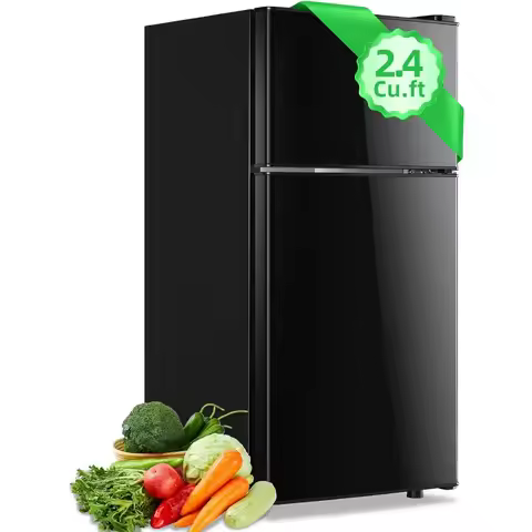 2.4 Cu.ft Mini Fridge with Top Freezer Apartment Size Dual Door Compact Refrigerator for Personal Us