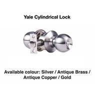 (100% Original) Yale 5127 Cylindrical Round Lock / Room Door Lock