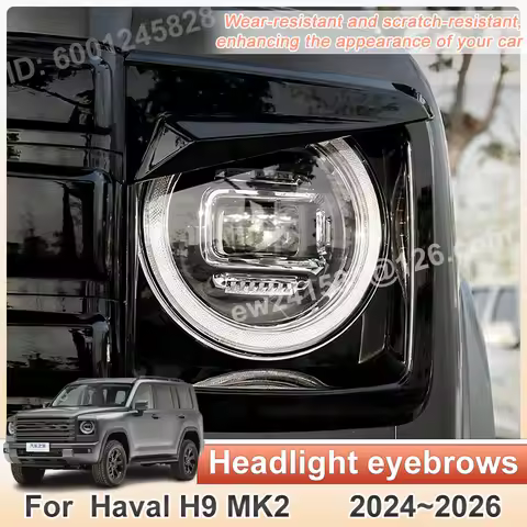 Car Headlight Brow Frame For Haval H9 MK2 2025 Accessories 2024 2026 Auto Part Modified Surround Tri