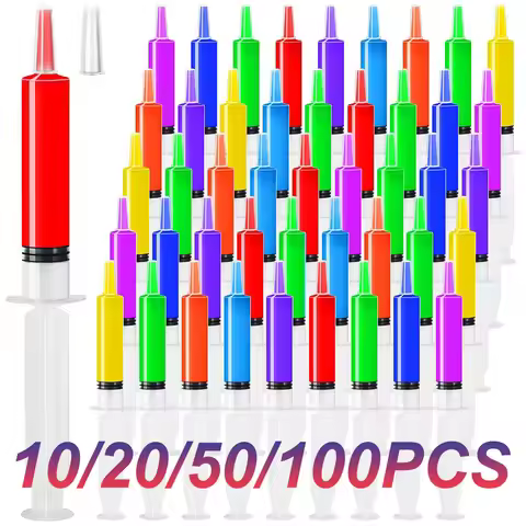 10/20/50/100 Pcs 20ml Jelly Syringes, Party Springs for Jelly Injections, Halloween Thanksgiving Dur