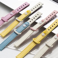 Cat Paw Double Stud Buckle Spliced Leather Watch Strap Fashion Retro Replacement Wristband Compatibl