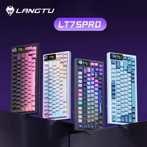 Langtu Lt75Pro Mechanical Keyboard 3-Mode 80 Keys Wired/Wireless/Bluetooth PBT RGB Gasket Customized
