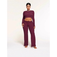 Skims Skims SOFTLOUNGEcroptop Modal Threaded Long Sleeve T-Shirt Short Top Base