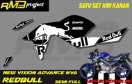 Stiker striping Yamaha New Vixion Advance NVA Redbull semifull