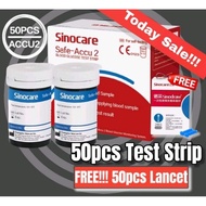 ✍SINOCARE SAFE ACCU 2 (MeterTest StripsLancetsAlcohol) Alat ujian kencing manisfor sinocare GA-3  Safe Accu)♢