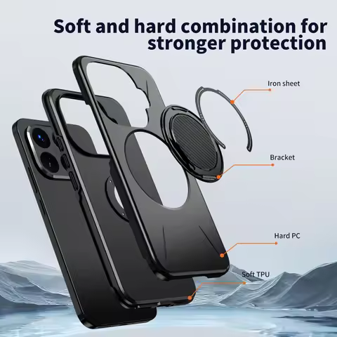 For Magsafe Stand Invisible Support Phone Case for Xiaomi 15T Pro 5G Mi15t Xiaomi15t Xiao Mi 15t Pro