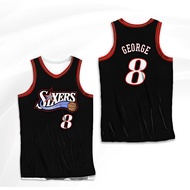Unisex Philadelphia 76ers Basketball Jersey Paul George #8 Star Side Stripe Quick Dry Mesh Sleeveles