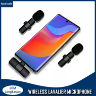 [ORIGINAL} Mic Lavalier Wireless HP Vlog Youtuber Microphone Portable Audio Video Recording Clip On Wireless type C For Android Live Game PC Laptop Mobile Phone Camera