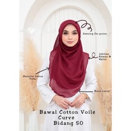 Tudung Bawal Cotton Curve Bidang 50