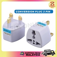 3-Pin Universal Adapter Plug Head UK 3 Pin Plug Socket US/EU/AU to UK Plug Adaptor