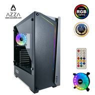 AZZA Mid Tower Tempered Glass ARGB Gaming Case APOLLO 430DF2 With RF Remote control - Black