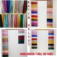 Kain Satin Velvet Roll Bahan Satin Velvet Roll Satin Velvet Roll