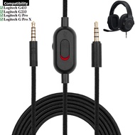 2.0M Braided Replacement Cable Extension Cord Wire for Logitech G433 G233 G Pro X Gaming Headset Wit