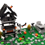 Halloween Haunted House Building Block Toy Set DIY Assembly Cemetery Scene Combination Party Decorat