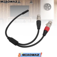 MIAOWAZ Y Splitter Cord Wire, 30cm / 11.81in Professional 1/8 Female To Dual XLR Female Cable, Plug 